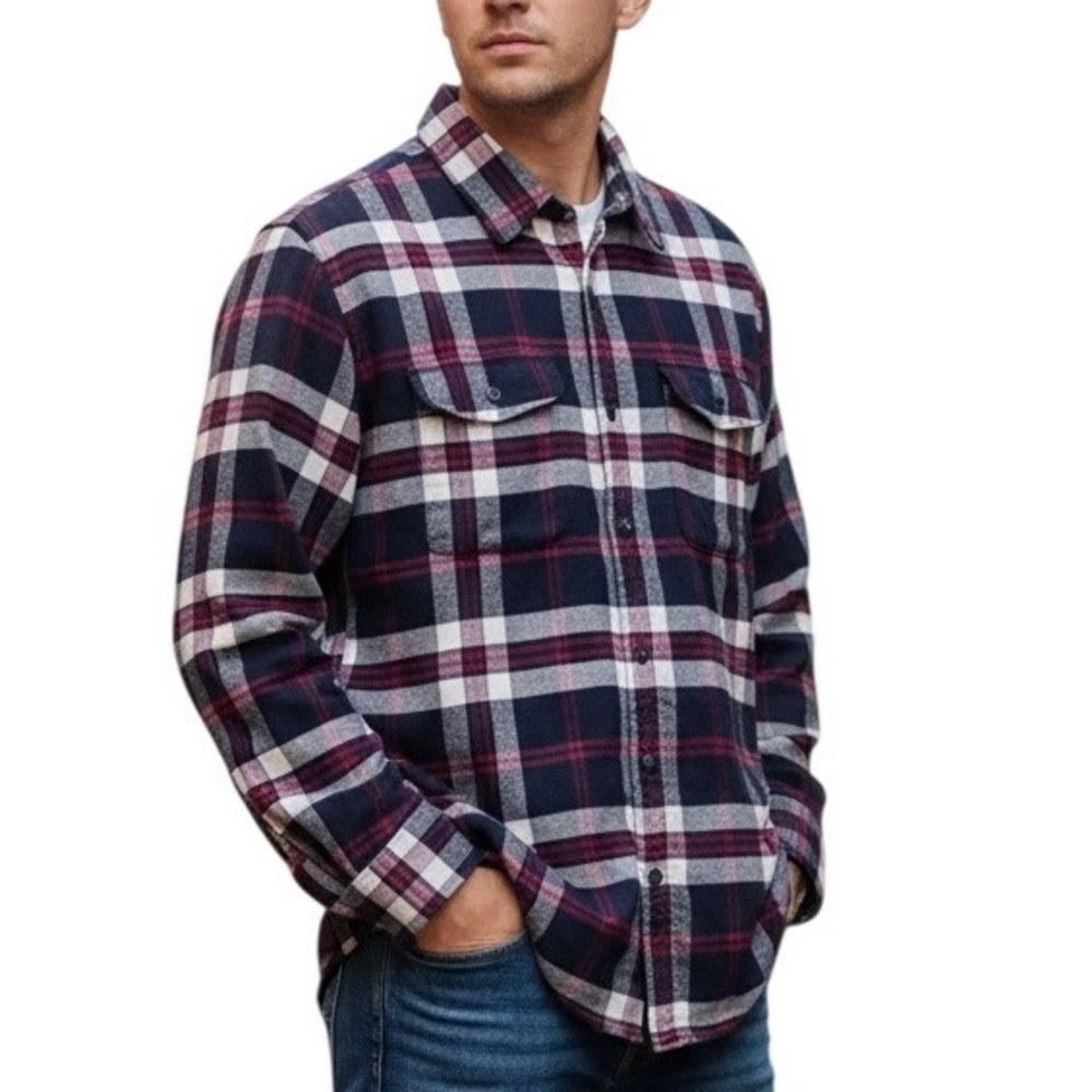 American Eagle Outfitters Mens Plaid Flannel Shirt Long Sleeve Button Up Size XL